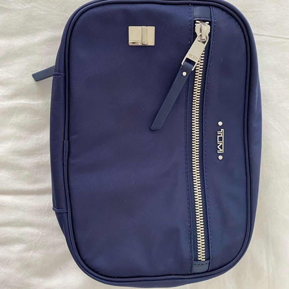 Tumi blue cosmetic case